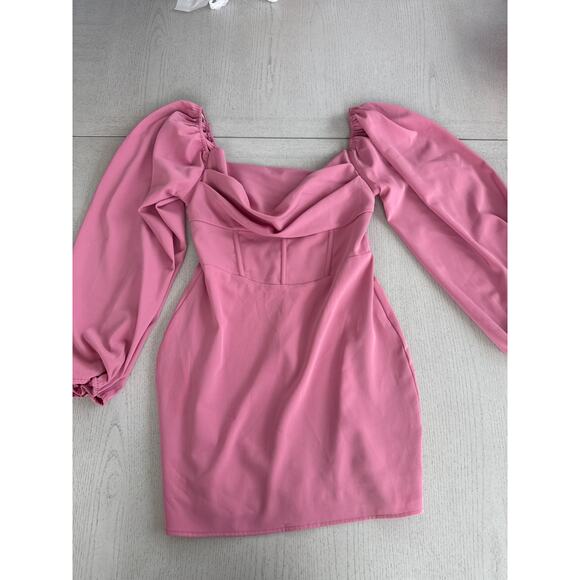 Princess Polly Lillie Long Sleeve Mini Dress Barbiecore Baddie R - Picture 1 of 6